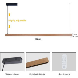 IMMAX NEO MADEIRA SMART lineár osvětlení, dřevo dub, 152cm, Wi-Fi, TUYA
