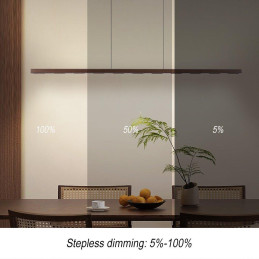 IMMAX NEO MADEIRA lineár osvětlení, dřevo ořech, 157cm, stmívatelné senzorem