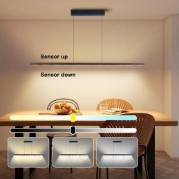 IMMAX NEO MADEIRA lineár osvětlení, dřevo ořech, 157cm, stmívatelné senzorem