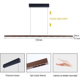 IMMAX NEO MADEIRA lineár osvětlení, dřevo ořech, 157cm, stmívatelné senzorem