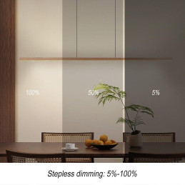 IMMAX NEO MADEIRA lineár osvětlení, dřevo jasan, 157cm, stmívatelné senzorem