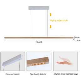 IMMAX NEO MADEIRA lineár osvětlení, dřevo jasan, 157cm, stmívatelné senzorem
