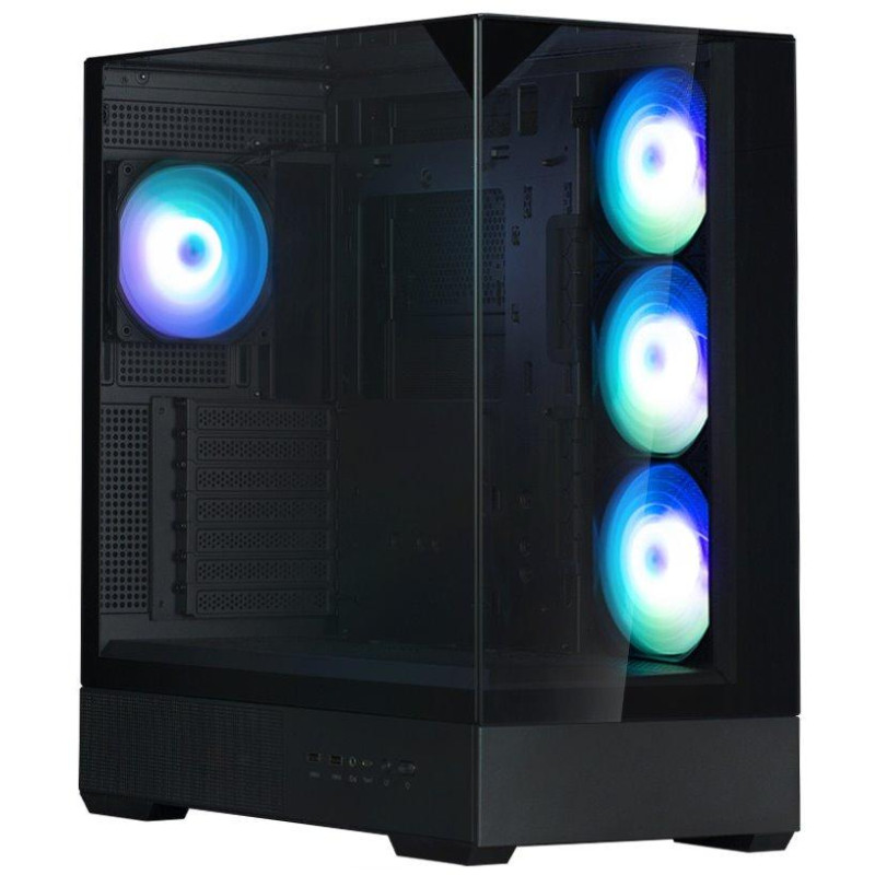Zalman skříň P40 Prism Plus / midT / 4x120mm ARGB fan / 2xUSB 3.0 / USB-C / panoramatická / černá