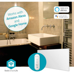 NEDIS Wi-Fi chytrý infračervený topný panel/ 700W/ 120 x 620 x 240 mm/ nastavení teploty/ termostat/ IP44/ DO/ bílý