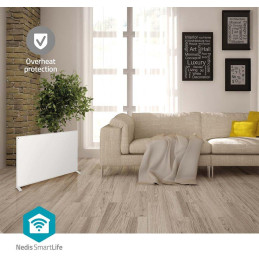 NEDIS Wi-Fi chytrý infračervený topný panel/ 700W/ 120 x 620 x 240 mm/ nastavení teploty/ termostat/ IP44/ DO/ bílý