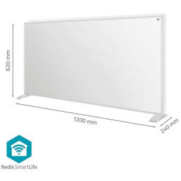 NEDIS Wi-Fi chytrý infračervený topný panel/ 700W/ 120 x 620 x 240 mm/ nastavení teploty/ termostat/ IP44/ DO/ bílý