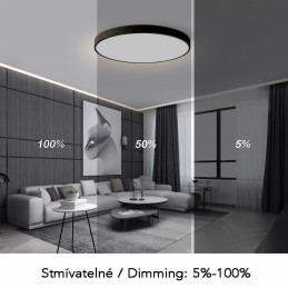 IMMAX NEO LITE SEMPLICI SMART stropní svítidlo, BEACON, 80cm, 96W, 6912lm, černé, Wi-Fi, TUYA