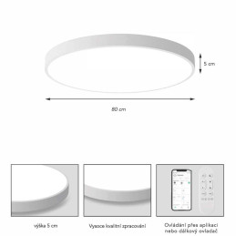 IMMAX NEO LITE SEMPLICI SMART stropní svítidlo, BEACON, 80cm, 96W, 6912lm, bílé, Wi-Fi, TUYA