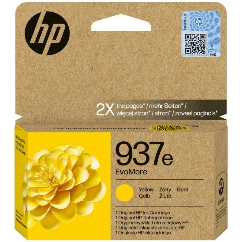 HP 937e Žlutá EvoMore originální inkoustová kazeta