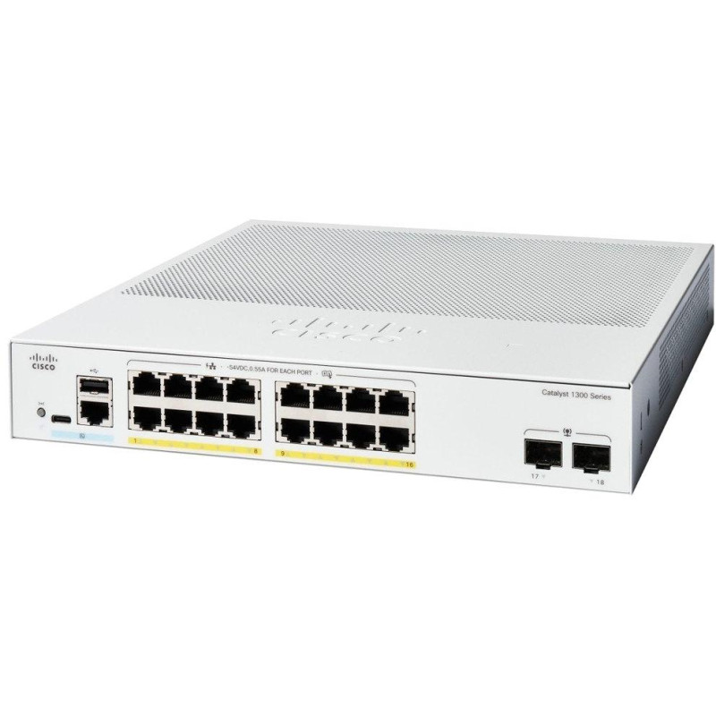 Cisco Catalyst 1300 16-port GE, Full PoE, 2x1G SFP