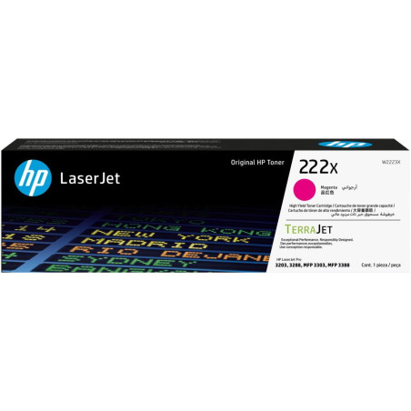 HP 222X Magenta Originální laserová tonerová kazeta s vysokou výtěžností