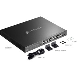 TP-Link ES228GMP, Omada 28-Port Gigabit Easy Managed Switch, 2x GLAN, 24x GLAN PoE+, 2x SFP, 384W PoE budget, 1U
