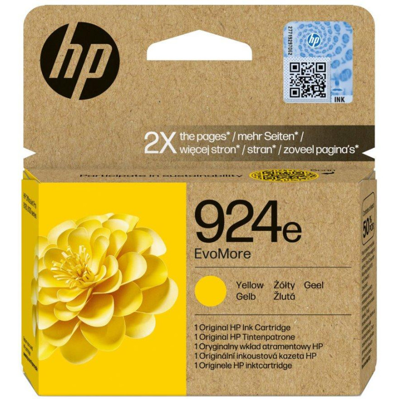 HP 924e EvoMore Žlutá originální inkoustová kazeta