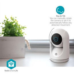 NEDIS IP kamera/ vnitřní/ Wi-Fi/ 3Mpix/ 1296p/ náklon/ Onvif/ detekce pohybu/ noční vidění 10m/ bílá