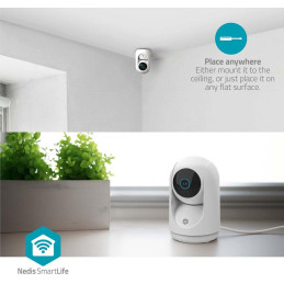 NEDIS IP kamera/ vnitřní/ Wi-Fi/ 3Mpix/ 1296p/ náklon/ Onvif/ detekce pohybu/ noční vidění 10m/ bílá