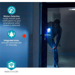 NEDIS IP kamera/ vnitřní/ Wi-Fi/ 3Mpix/ 1296p/ náklon/ Onvif/ detekce pohybu/ noční vidění 10m/ bílá