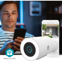 NEDIS IP kamera/ venkovní/ IP65/ Wi-Fi/ Reflektor/ 3Mpix/ 1296p/ Onvif/ detekce pohybu/ noční vidění 10m/ bílá