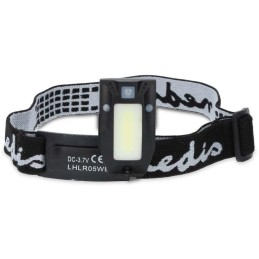 NEDIS LED čelovka/ 180 lm/ napájení z baterie/ napájení z USB/ 3.7 V DC/ včetně baterií/ dobíjecí/ černá