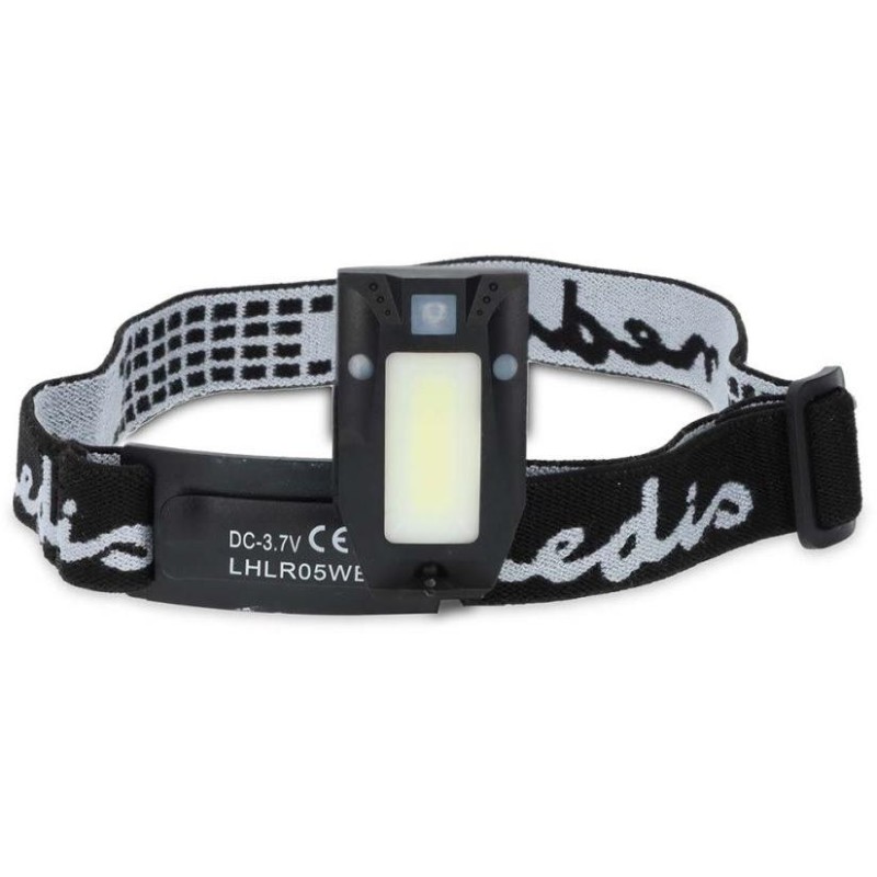 NEDIS LED čelovka/ 180 lm/ napájení z baterie/ napájení z USB/ 3.7 V DC/ včetně baterií/ dobíjecí/ černá