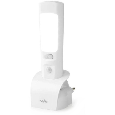 NEDIS LED orientační svítilna/ 37 lm/ síťové napájení/ 220 - 240 V AC 50 Hz/ 1.3 W/ dobíjecí/ bílá