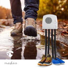 NEDIS vysoušeč obuvi/ 350 W/ 45 °C/ pro dva páry bot nebo holínek/ bílý