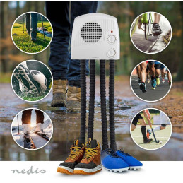 NEDIS vysoušeč obuvi/ 350 W/ 45 °C/ pro dva páry bot nebo holínek/ bílý