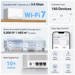 TP-Link Mercusys Halo H25BE(2-pack) WiFi systém, WiFi 7, BE3600, 3x GWAN/GLAN, 2ks v balení