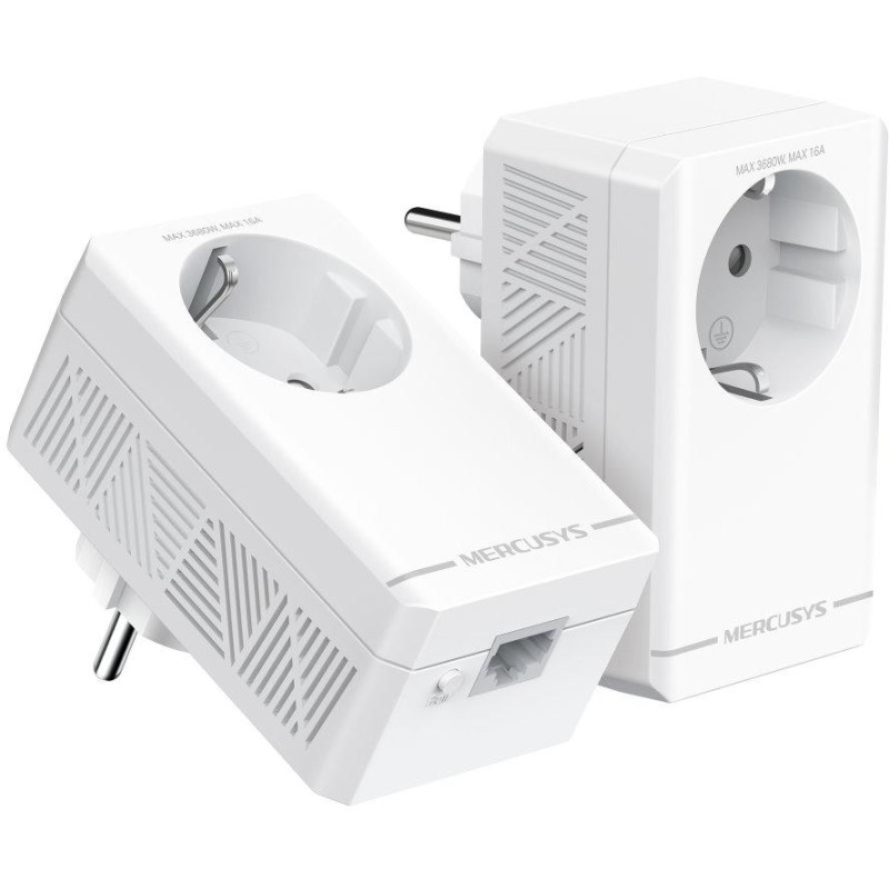 Mercusys MP500P KIT  AV1000 Gigabit Powerline Starter KIT, 1x GLAN, průchozí zásuvka, 2ks v balení
