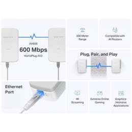 Mercusys MP300 KIT AV600 Powerline Starter KIT, 1x LAN, 2ks v balení