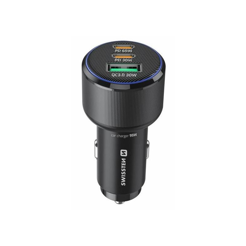 Swissten  Cl Adaptér 2X Usb-C Pd + Usb-A, 95W Černý