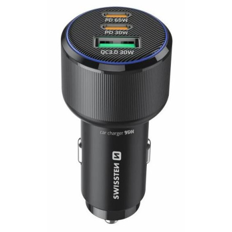 Swissten  Cl Adaptér 2X Usb-C Pd + Usb-A, 95W Černý