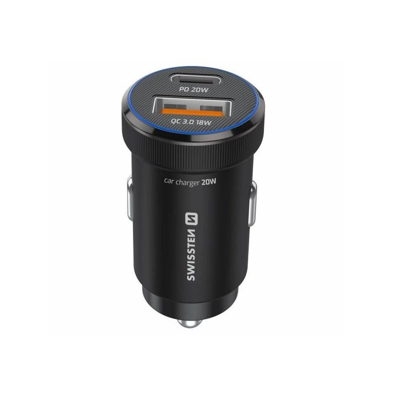 Swissten  Cl Adaptér Pd Usb-C Pd + Usb-A, 20W Černý