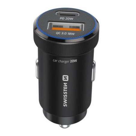 Swissten  Cl Adaptér Pd Usb-C Pd + Usb-A, 20W Černý