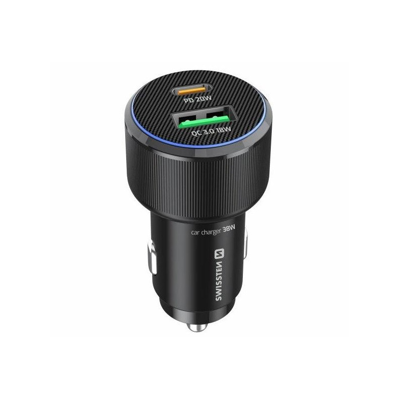 Swissten  Cl Adaptér Usb-C Pd + Usb-A, 38W Černý