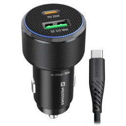 Swissten  Cl Adaptér Usb-C Pd + Usb-A, 38W Černý + Kabel Usb-C / Usb-C, 1 M