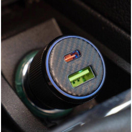 Swissten  Cl Adaptér Usb-C Pd + Usb-A, 38W Černý + Kabel Usb-C / Usb-C, 1 M