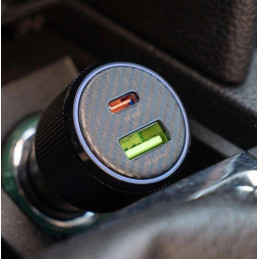 Swissten  Cl Adaptér Usb-C Pd + Usb-A, 63W Černý + Kabel Usb-C / Usb-C, 1 M