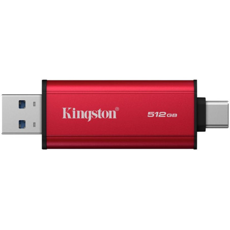 KINGSTON Dual Portable SSD 512GB SSD / externí SSD / USB type A + C / USB 3.2 Gen 2x2 / černo-červený