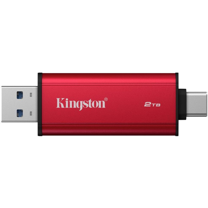 KINGSTON Dual Portable SSD 2TB SSD / externí SSD / USB type A + C / USB 3.2 Gen 2x2 / černo-červený
