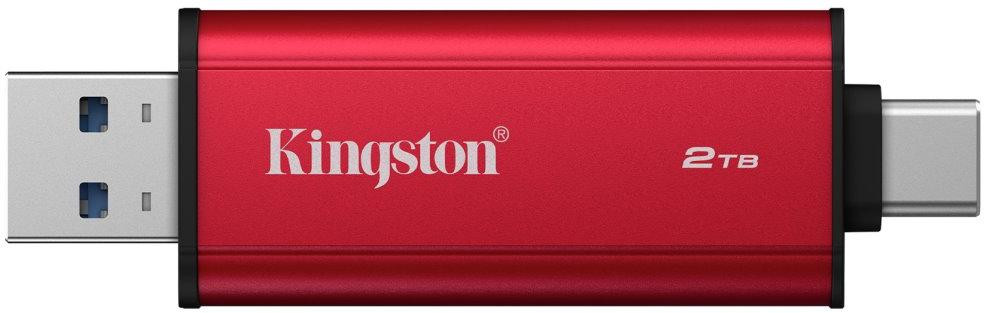 KINGSTON Dual Portable SSD 2TB SSD / externý SSD / USB typ A + C / USB 3.2 Gen 2x2 / čierno-červený