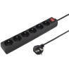 PremiumCord Extension cord 230V 3m 6 sockets + switch, black