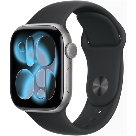 Apple Watch Series 11 42mm Vesmírně šedý hliník s černým sportovním řemínkem - S/M