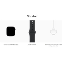 Apple Watch Series 11 42mm Vesmírně šedý hliník s černým sportovním řemínkem - S/M