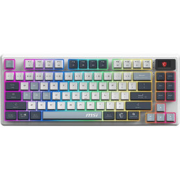 POŠKOZENÝ OBAL - MSI herní klávesnice FORGE GK600 TKL Sky/ bezdrátová 2,4GHz+BT/ mechanická/ RGB/ USB-C/ display/ CZ+SK layout