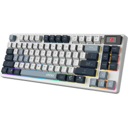 POŠKOZENÝ OBAL - MSI herní klávesnice FORGE GK600 TKL Sky/ bezdrátová 2,4GHz+BT/ mechanická/ RGB/ USB-C/ display/ CZ+SK layout