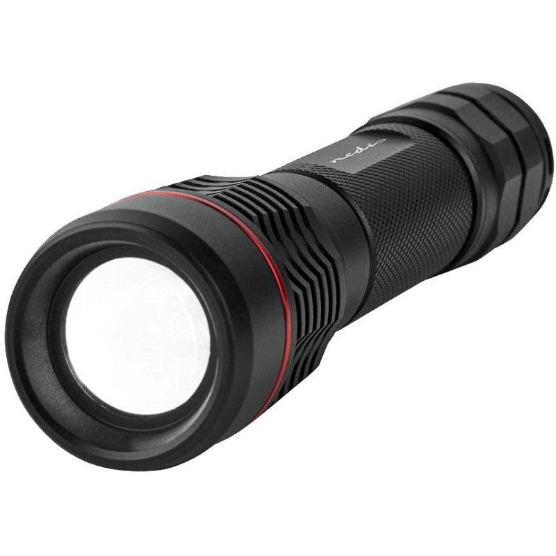 NEDIS LED svítilna/ napájení z baterie/ 3,7 V DC/ 10 W/ 1000 lm/ dosah 200 m/ černá