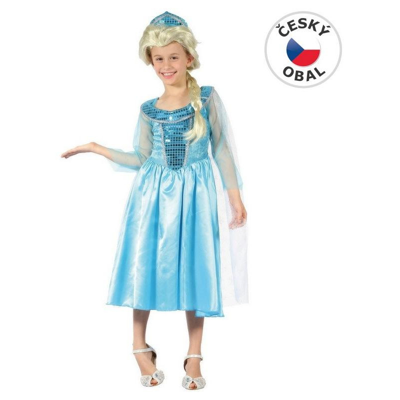 Kostým na karneval ledová princezna, 120-130cm