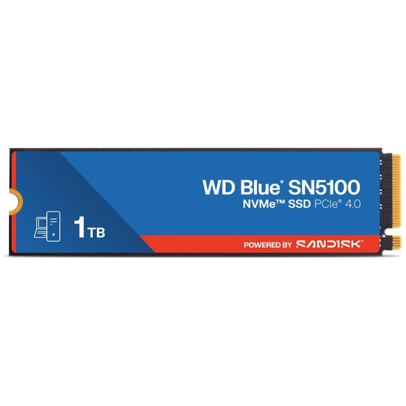 WD Blue SN5100 1TB SSD Powered by SANDISK / NVMe M.2 PCIe Gen4 / Interní / chladič / M.2 2280