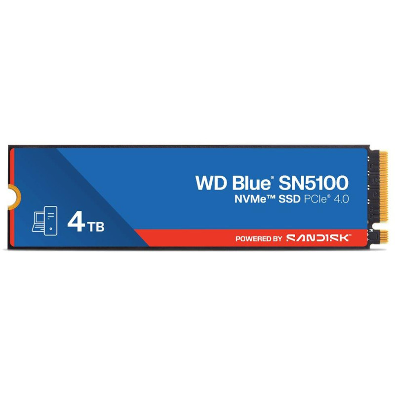 WD Blue SN5100 4TB SSD Powered by SANDISK / NVMe M.2 PCIe Gen4 / Interní / chladič / M.2 2280