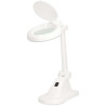 Lampa stołowa LED z lupą NEDIS/ soczewka 3 + 12 dioptrii/ pobór mocy 6 W/ temperatura 6500 K/ strumień świetlny 400 lm/ kolor bi